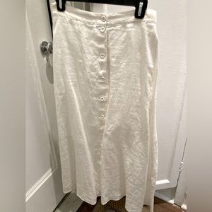 &Other Stories Buttoned A-Line Midi Skirt, white linen, NWT, never worn